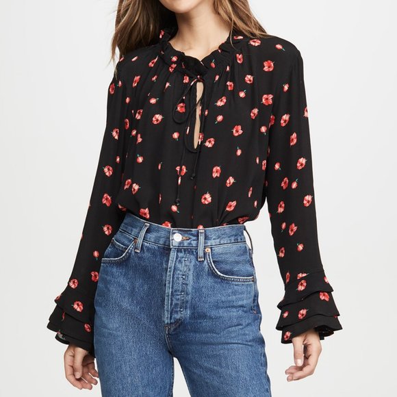 Cleobella Tops - CCO! [Cleobella] Phoebe Floral Ruffled Bell Sleeve Blouse Medium